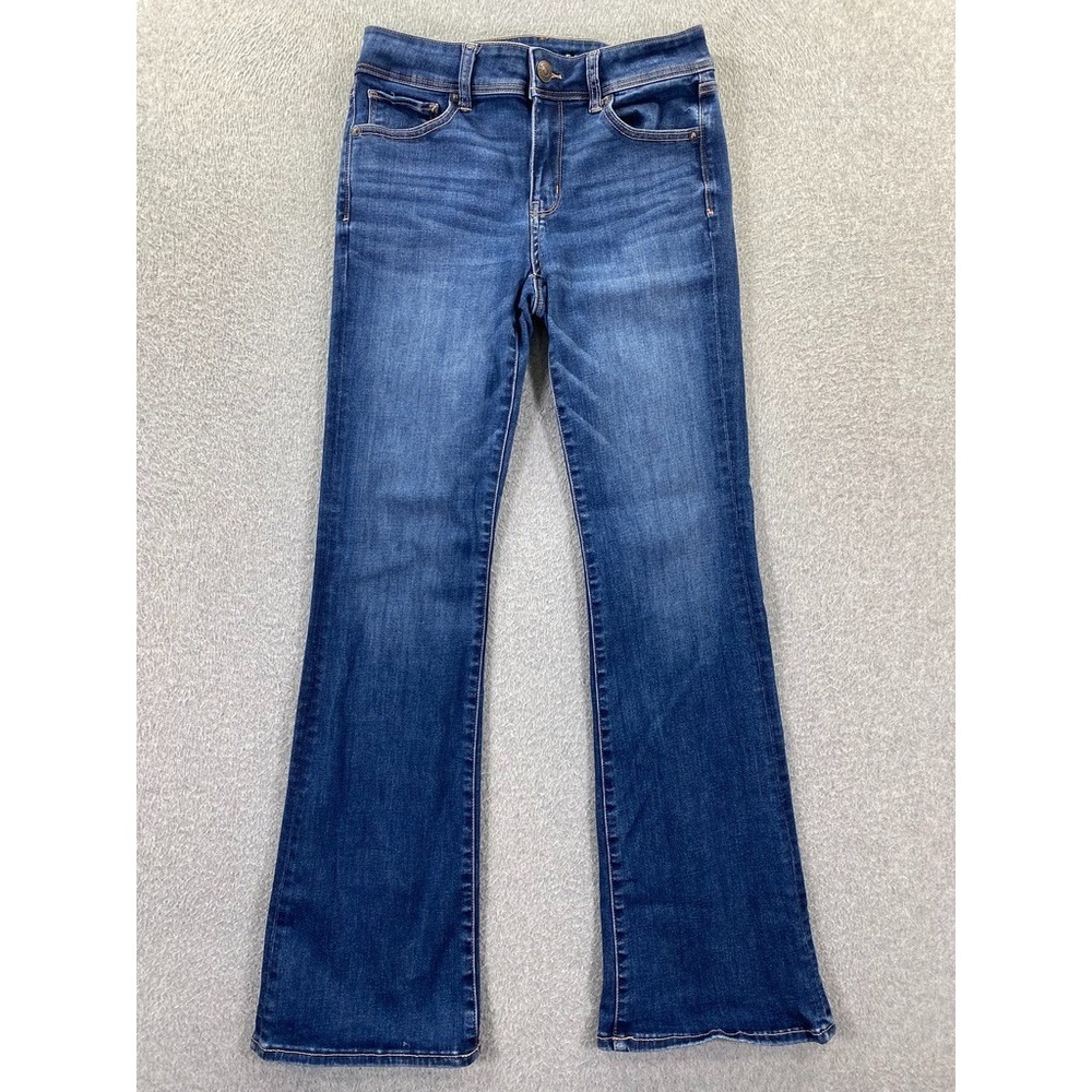 American Eagle Kick Boot Jeans Womens 6 Reg Blue Stretch Medium Wash Denim